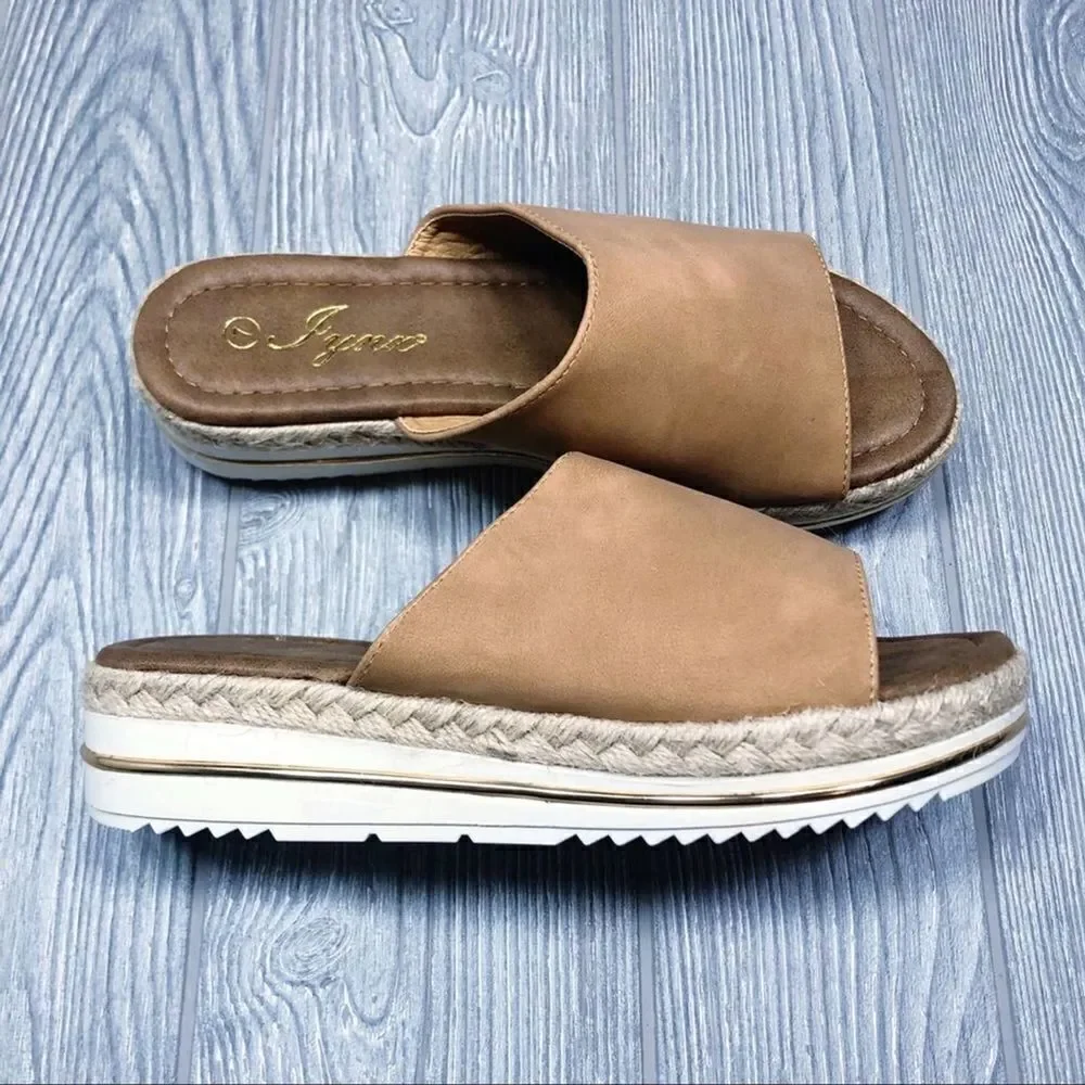 Lynx Joey espadrille slide sandal cognac 7.5 NEW